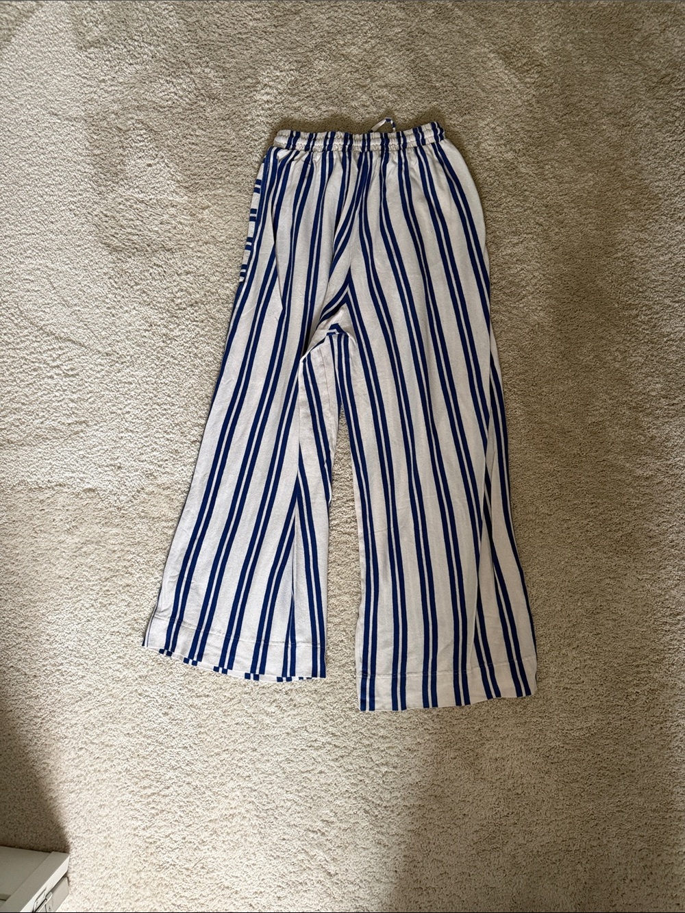 Free people Striped Blue and White Wide-Leg Pants - Picture 2 of 3